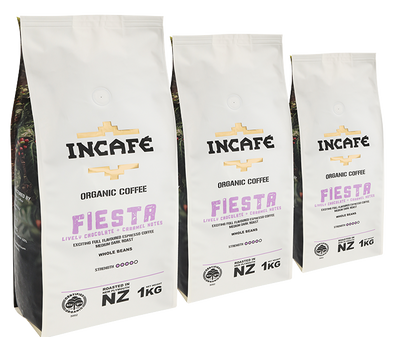 SAVER!!!           FIESTA   3 x 1kg Beans.       You save on coffee - we save on freight.
