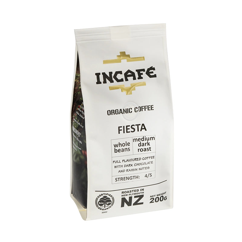 Fiesta Whole Beans Coffee Organic 200g New Zealand
