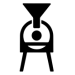 A stylistic icon of a traditional drum coffee roaster