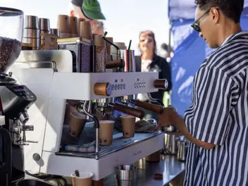 Barista brewing IncaFé coffee